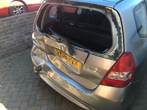 Cat S Honda Jazz  Rear End Damage in Bexhill-On-Sea |