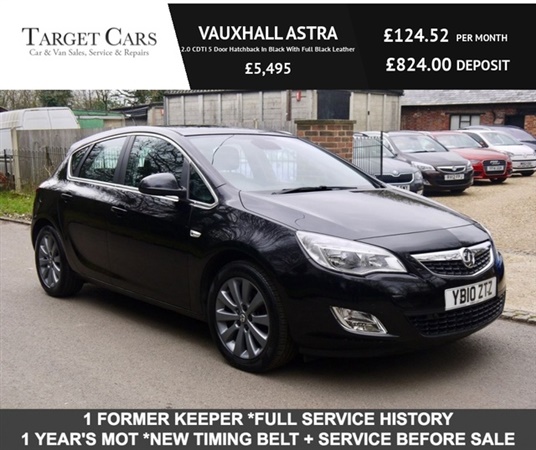 Vauxhall Astra 2.0 CDTI 5 Door Hatchback In Black With Full