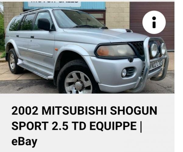 02 Mitsubishi Shogun Sport 2.5 TD. (With fitted tow bar)