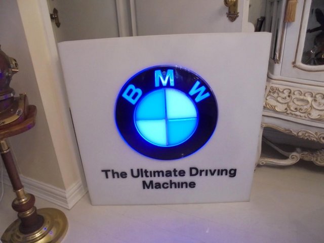 BMW advertising sign genuine dealership logo illuminated rar