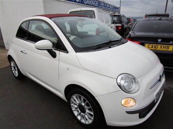 Fiat 500 LOUNGE CONVERTIBLE 1.4 PETROL WHITE WITH RED ELEC
