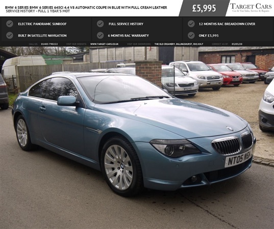 BMW 6 Series 645CI 4.4 V8 AUTOMATIC COUPE IN BLUE WITH FULL