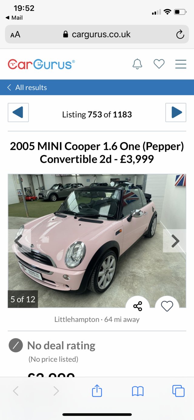 Looking for a mini convertible automatic petrol car