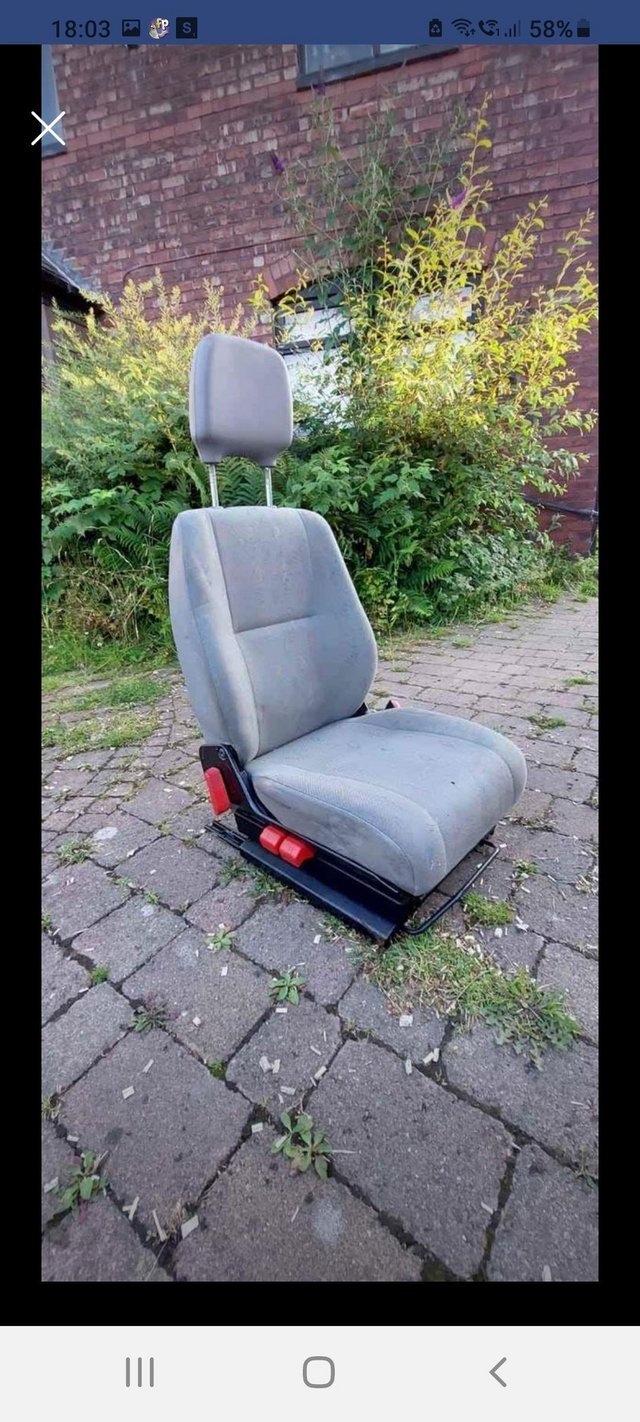 Used drivers side van seat in grey colour