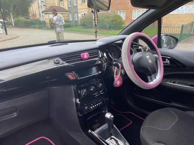 Black and Pink DS3 D-Style Auto, 3 door hatchback, cc wi