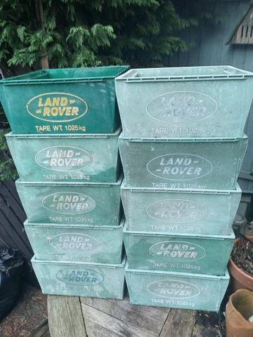 10 Land rover stacking boxes measuring 12 x 12 x 6 inches