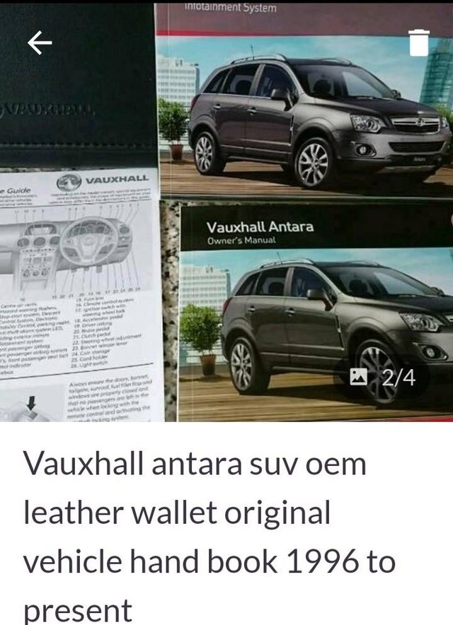 Vauxhall antara suv oem leather wallet original vehicle hand