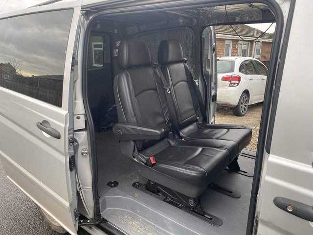 Rear leather folding removable seats from a Vito sports