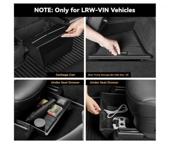 Tesla Car Storage Bins 8PCS Set for Model Y for VIN LRW